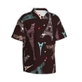 thumbnail image 2 of Balery Eiffel Tower Print Men's Hawaiian Shirts Short Sleeve Beach Shirt Relaxed Fit Vacation Button Down Shirts-3X-Large, 2 of 9