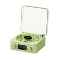 thumbnail image 1 of Tocadiscos, efecto de lámpara de proyección RGB, sonido envolvente de 360 grados, altavoz retro para adultos de la familia Verde, 1 of 8