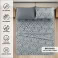 thumbnail image 5 of Lux Decor 4-Piece Twin Size Sheet Sets – Ultra-Soft Microfiber, Paisley Print, Upto 16" Deep Pocket Fitted Sheet, Flat Sheet & 2 Pillowcases, Grey, 5 of 11