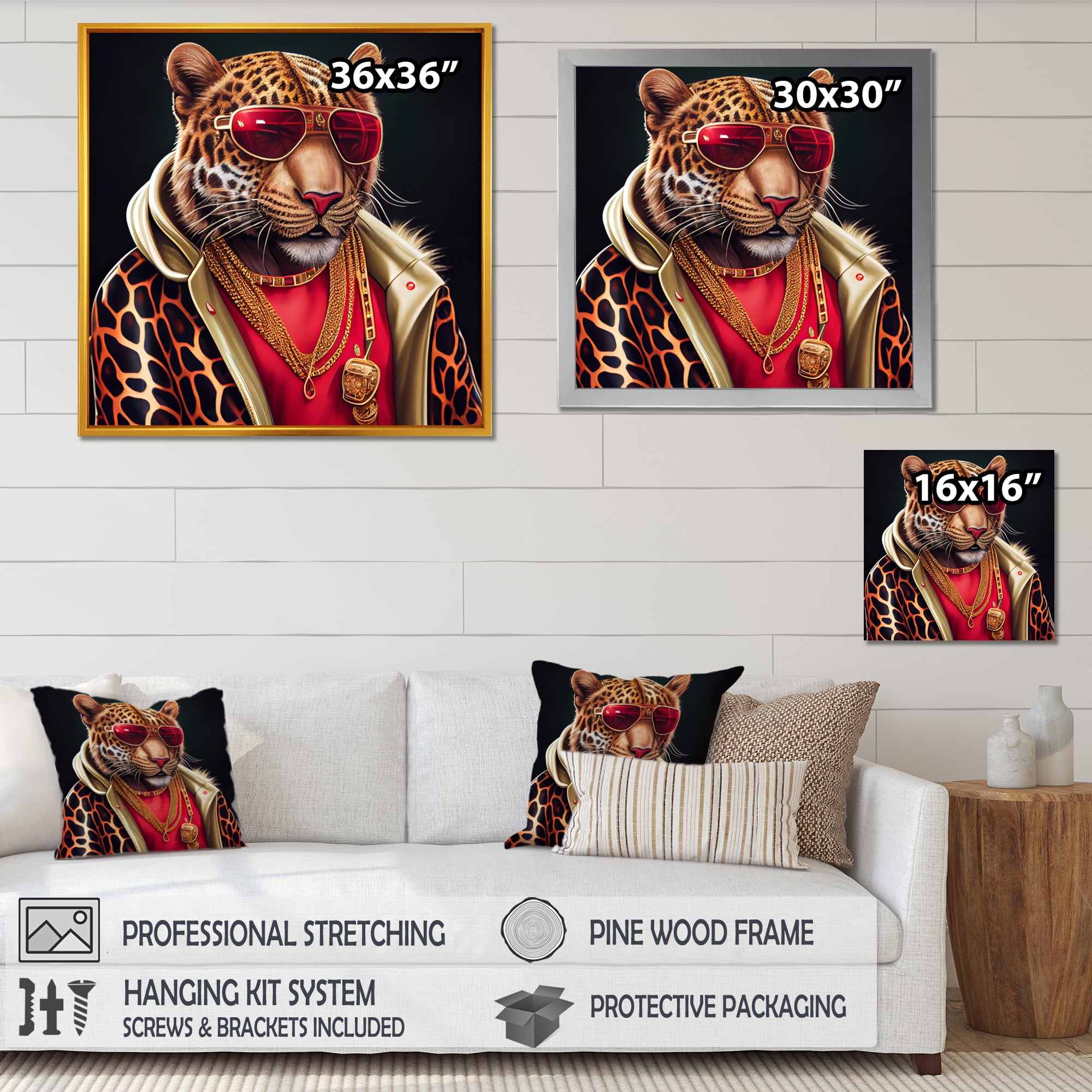 Designart Fashion Tiger I Canvas Wall Art