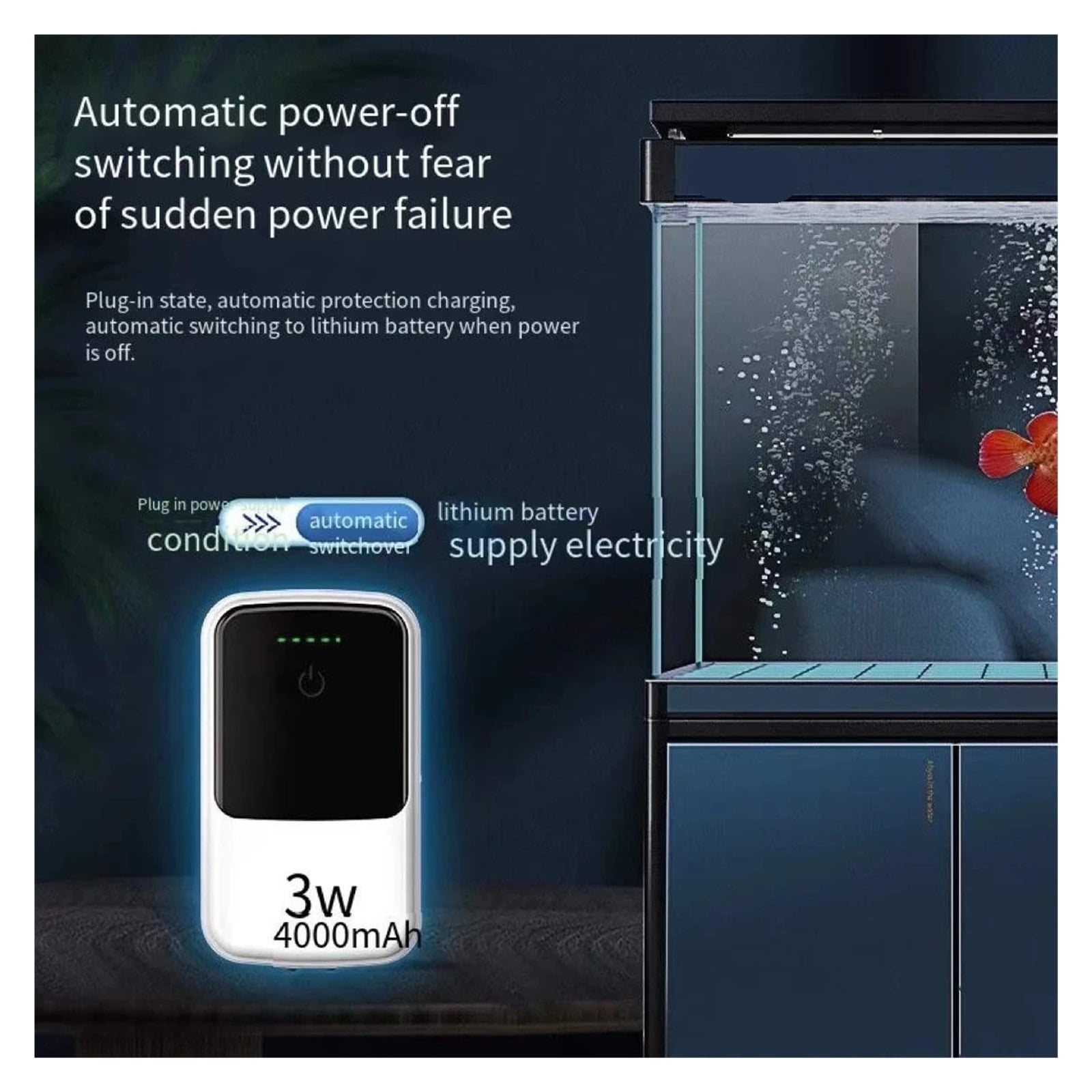 Aquarium Air Pump Rechargeable Oxygen Pump Outdoor Fishing Pump Large Capacity Battery Touch