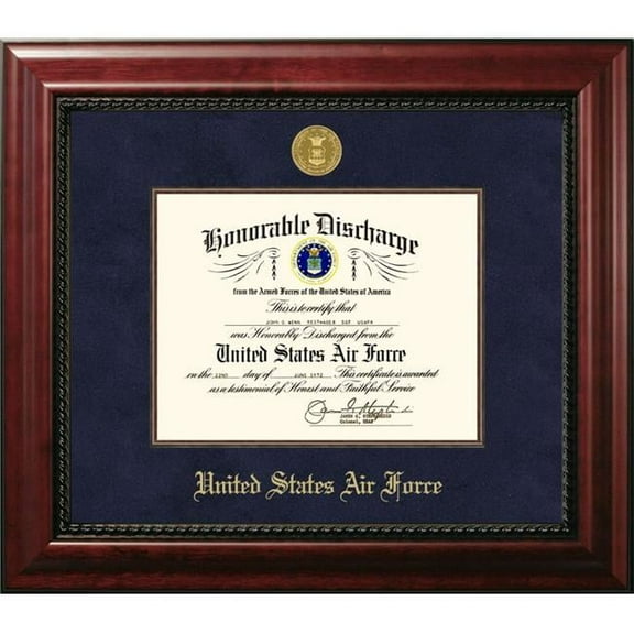 Campus Images AFDEX001 8.5 x 11 in. Patriot Frames Air Force Discharge Executive Mahogany Frame with Gold Medallion