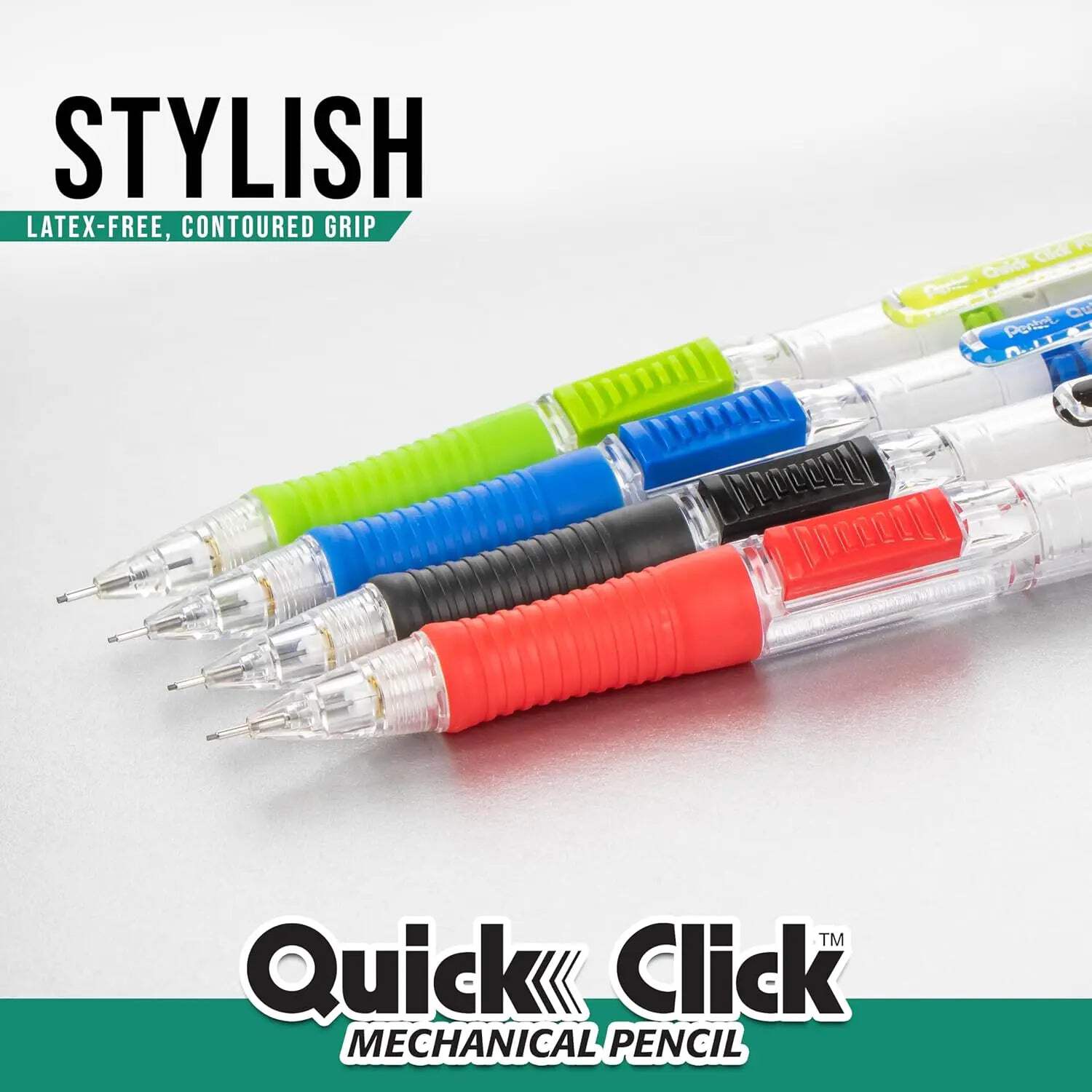 Pentel Quick Click Mechanical Pencil, 0.7mm, Plus Lead and Eraser, 8-pk