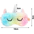 thumbnail image 2 of Paquete de 2 antifaz para dormir para niños, antifaz de unicornio colorido con dibujos animados, cubierta de ojos de felpa para dormir con los ojos vendados para niñas y niños (rosa + azul claro) Xemadio CJWUS-5965, 2 of 5