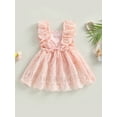 thumbnail image 4 of Wassery Baby Girl Romper Dress Ruffle Sleeve Lace Jumpsuits Tulle Layerd A-line Dress 6M 12M 18M 24M Infant Summer Clothes, 4 of 8