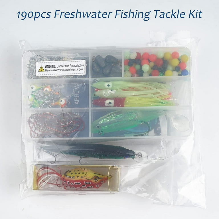 Bass Fishing Lure Kit Tackle Box Freshwater Fishing Kit-Includes  Crankbaits, Spinner Baits, Plastic Worms, Jigs, Topwater Lures, Spoon Lures,  Fishing Gear Kit for Trout Salmon Catfish 