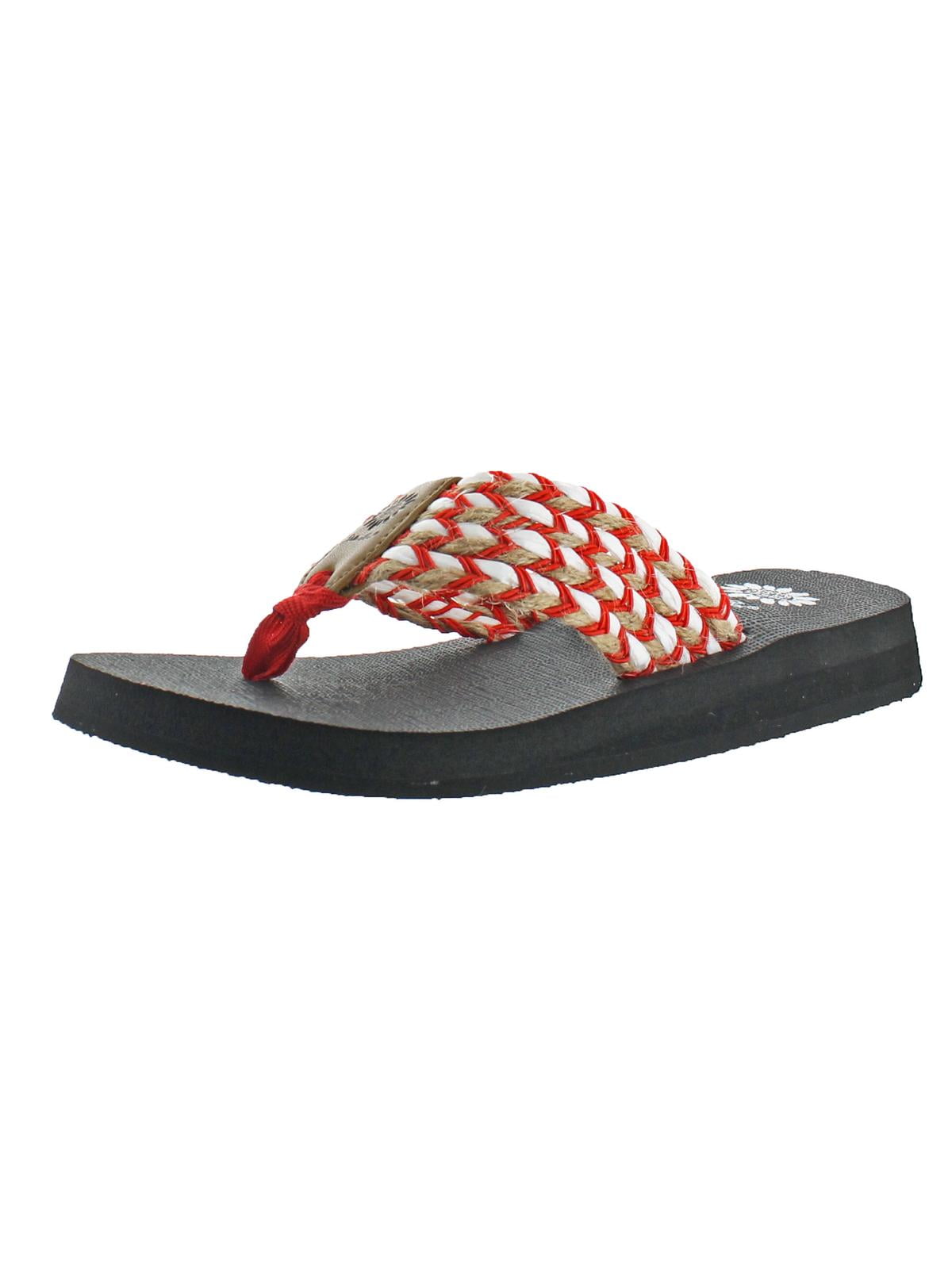 yellow box red flip flops