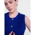 thumbnail image 5 of Scenario Women's Button Front Textured Sweater Vest, Lightweight, Sizes XS-XXXL, 5 of 6