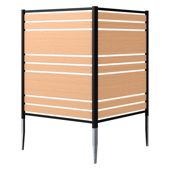 48in H x 40in W (2 Panels) No Dig Enclo Vienna Cedar Color Privacy Screen, Outdoor WoodTek Vinyl Privacy Fence Panel, Privacy Wall for Trash Can & Air Conditioner Fence, Patio Privacy Screen, EC18017