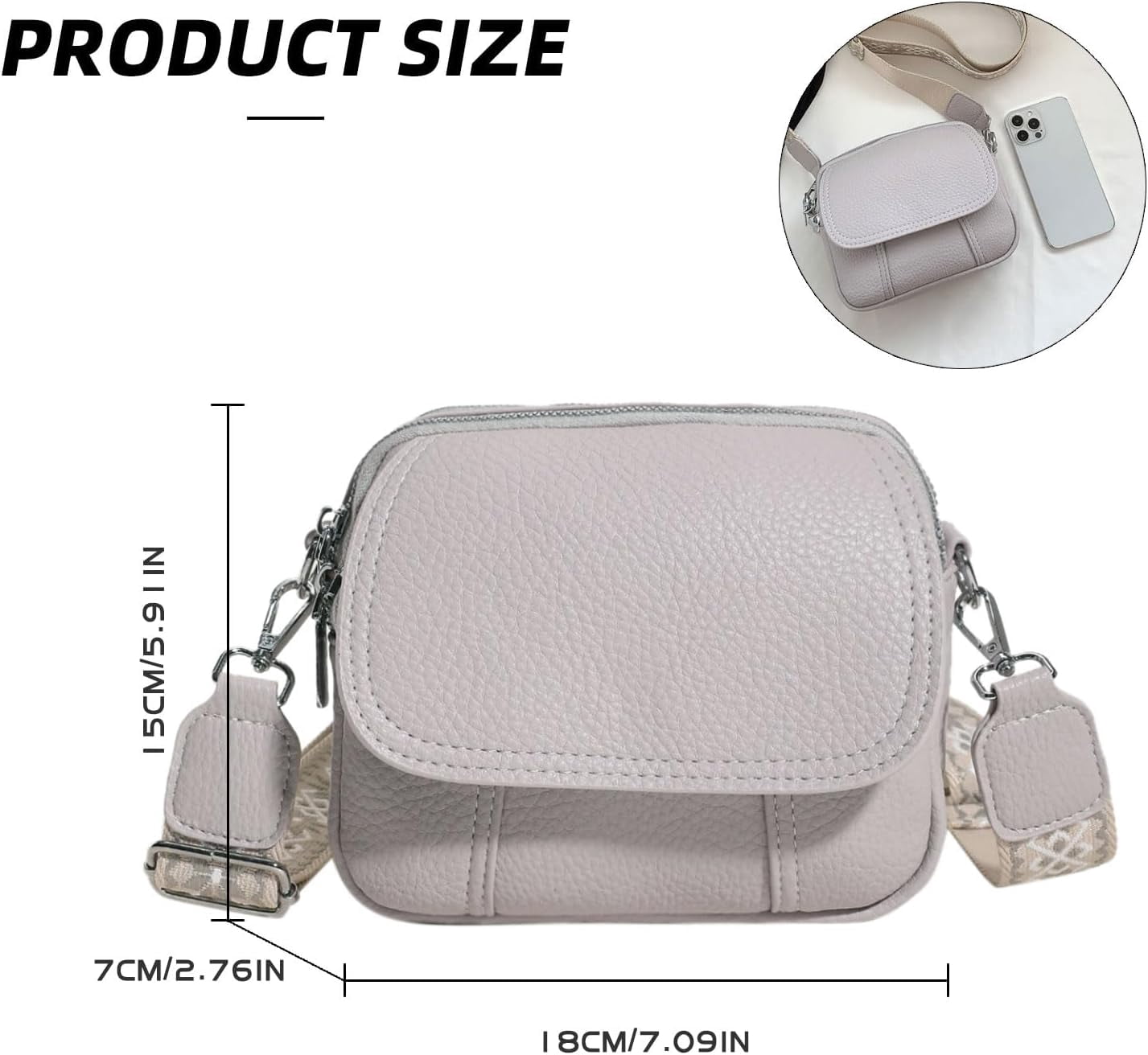 Crossbody Bags for Women,Small Crossbody Purse with Adjustable Shoulder Strap,Vegan Leather Small Handbags for Women