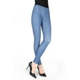 thumbnail image 6 of MeMoi Unbottled Cotton Blend Denim Jean Leggings - Womens - Female (M/L, Medium Wash), 6 of 6