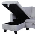 thumbnail image 5 of Light Gray Velvet Storage Chaise Sectional Sofa with Reversible Sleeper, 5 of 5
