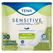 TENA Sensitive Care Ultra Thin Light Incontinence Pads, Regular, 30 Count