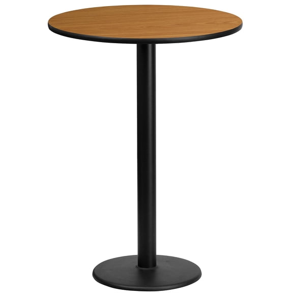 Bowery Hill 24" Round Restaurant Bar Table in Black