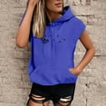 thumbnail image 2 of BODOAO Women's Lightweight Hooded Vest Sleeveless Hoodies Sleeveless Hoodie Summer Short Sleeve Tops Hoodie Vest Pullover Y2K Casual Loose Fit Hoodie Graphic Sweatshirt with Pockets Blue M, 2 of 5