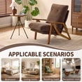 thumbnail image 5 of Ktaxon Mid Century Chenille Accent Chair, 5 Position Adjustable Recliner Chair, Rubber Wood Frame Lounge Chair for Living Room Bedroom Office Brown, 5 of 8