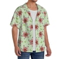 thumbnail image 4 of Wukai Lilies Flowers Men's Casual Short-Sleeve Button Down Shirt - Lightweight Summer Dress Shirt for Daily Wear-4X-Large, 4 of 7
