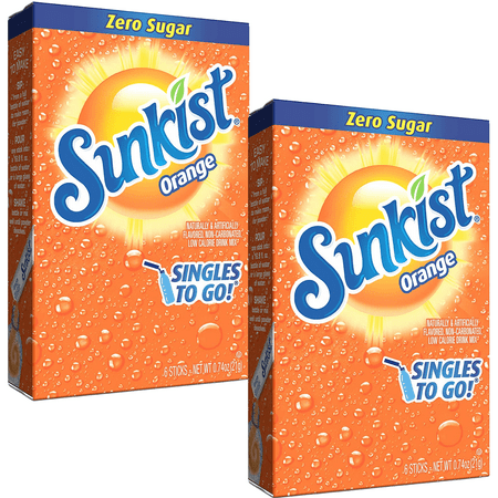 Sunkist Orange Soda Singles To Go Drink Mix Sugar-Free Caffeine-free Non-carbonated Water Enhancer Powder Sticks Beverage 2 Boxes – 6 Sachet per Box – 12 Total Servings Sunkist Orange Soda Singles To Go Drink Mix Sugar-Free Caffeine-free Non-carbonated Water Enhancer Powder Sticks Beverage 2 Boxes – 6 Sachet per Box – 12 Total Servings