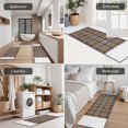 thumbnail image 5 of Brown Beige Plaid Checkered Pattern Kitchen Rugs Sets Of 3,Kitchen Runner Rugs Non Skid Washable,Decorative Kitchen Floor Mats for Kitchen,Sink,Laundry,17"x30"+ 17"x47" + 17"x59", 5 of 6