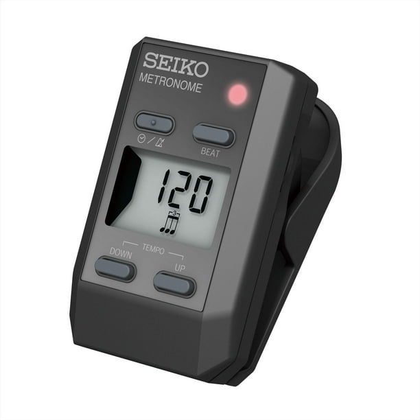Metrónomo Seiko DM51B con función de reloj, color negro