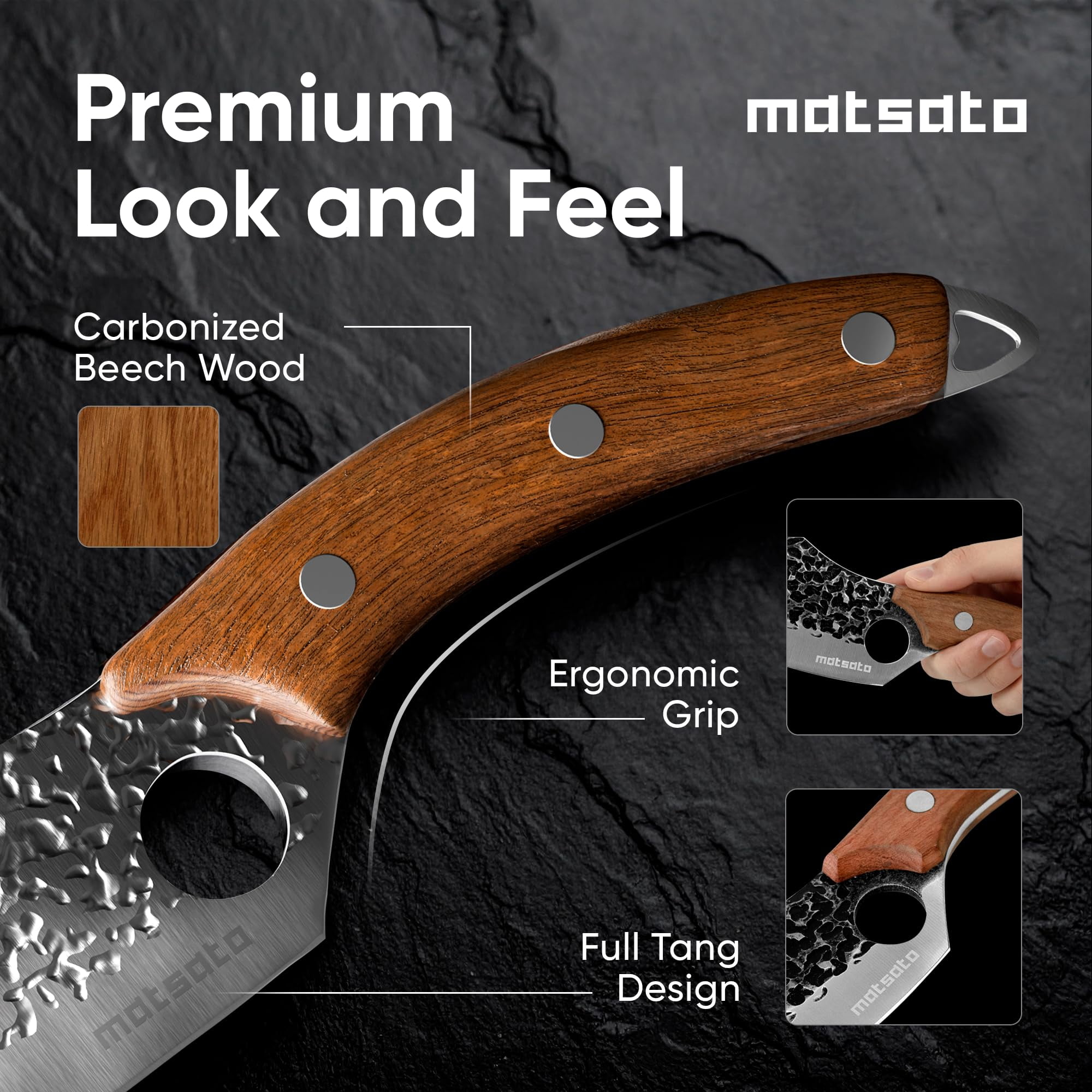 Matsato Chef Knife -  4.53 inches Japanese Steel Chefs Knife for Meat & Vegetables