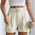 thumbnail image 5 of SOMER Womens Shorts Casual High Waist Dressy Shorts Summer Loose Wide Leg Shorts with DIY Belt, 5 of 7