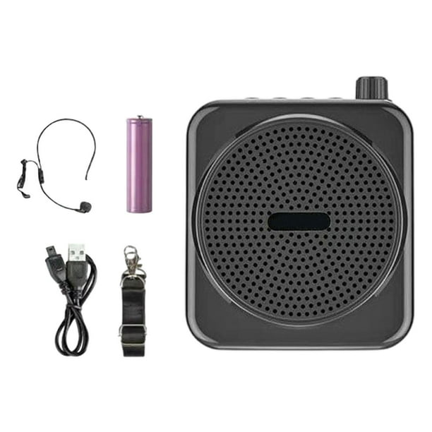 Amplificador de voz personal para reuniones, miniamplificador de voz portátil, altavoz megáfono Negro