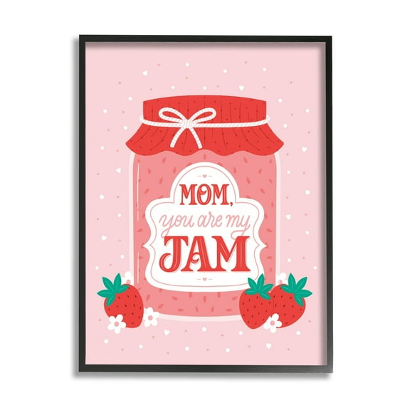 Stupell Industries Mom You Are My Jam Phrase Holiday Painting Black Framed Art Print Wall Art