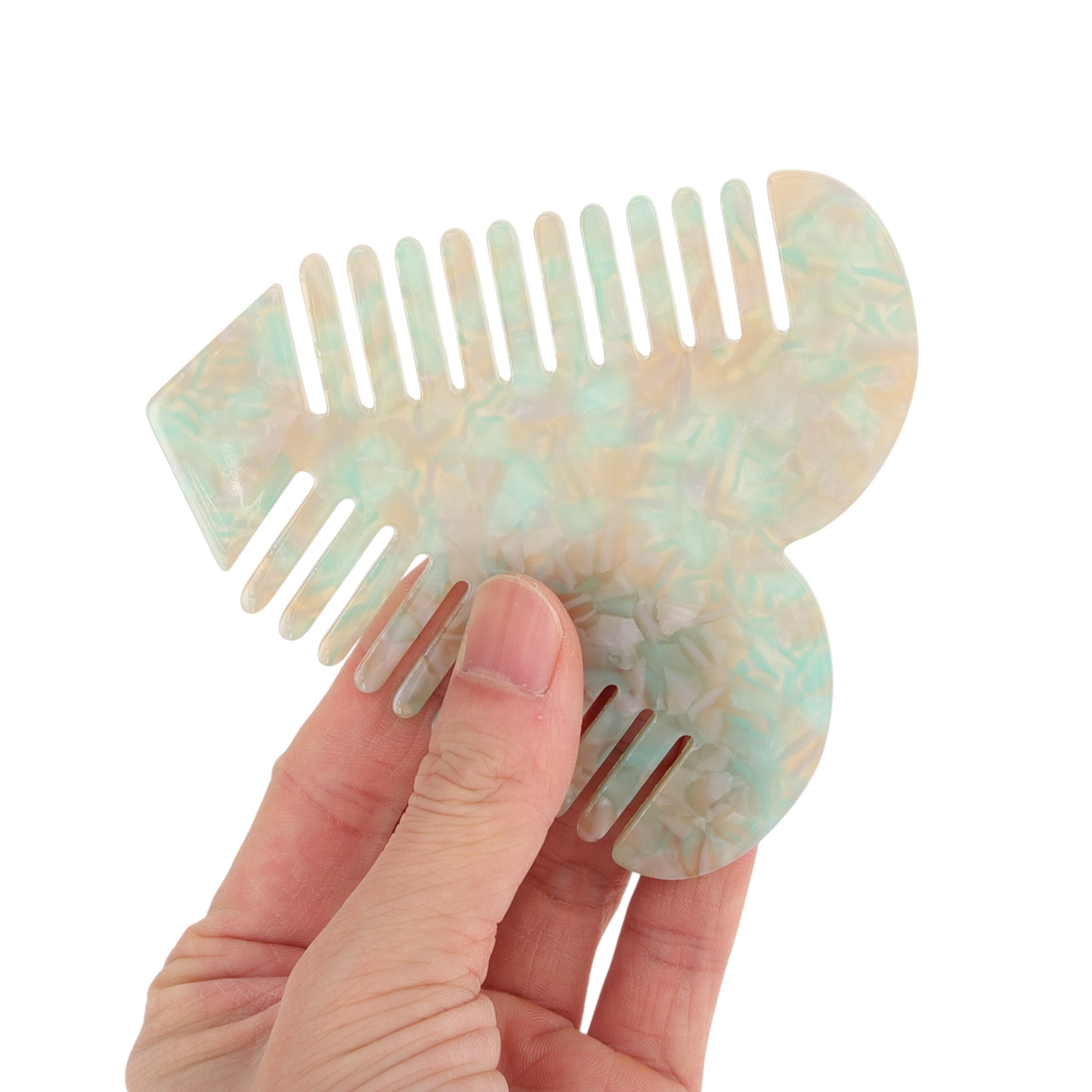 Unique Bargains 1 Pc Heart Shaped Hair Comb for Effortless Hair Care Styling Light Green