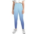 thumbnail image 2 of COEQINE Blue Gradient Girls Yoga Leggings High Waist Sport Pants Buttery Soft Stretch Running Leggings, for 4-5 Years Kids Girls, 2 of 7
