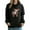 Black, variant on Christmas Hoodie for Women Plus Size Long Sleeve Jackets Pocket Hooded Overcoat Print Autumn Winter Casual Coat