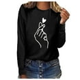 thumbnail image 1 of Blusa de manga larga con cuello redondo suelta informal estampada para mujer Fridja  hj1553, 1 of 5