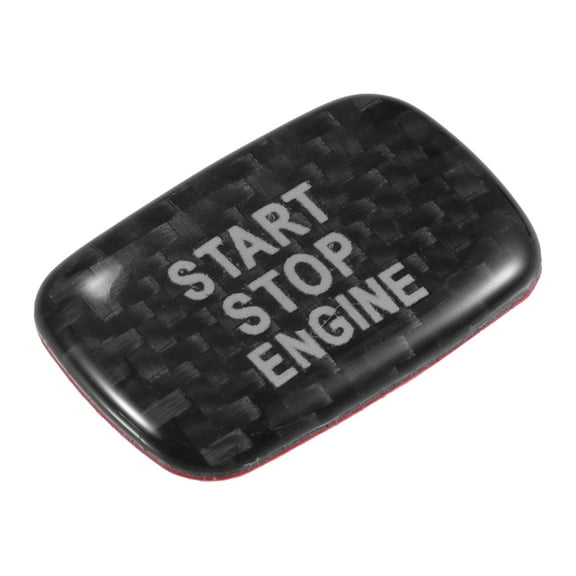 Unique Bargains Carbon Fiber Pattern Engine Start Button Cover Trim for Volvo S60 Push Start Stop Button Sticker Black