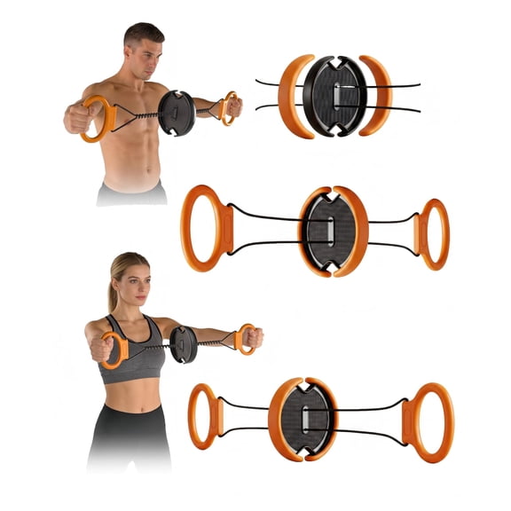 2-Pack Tension Flywheel Twister Arm Trainer with Adjustable Weight Sleeves – Fun Portable Chest & Arm Workout Equipment for Home, Office & Travel
