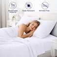 thumbnail image 3 of Dan River Bed Sheet Set Full 4 Piece White Breathable Soft Cotton Jersey Sheets with Deep Pockets, Unisex, 3 of 10