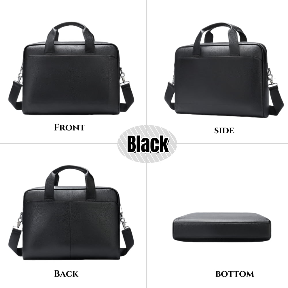 15in Men's Leather Bag Retro leather briefcase, large capacity computer bag, suitable for business, travel, gifts for boyfriend/father/husband