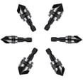 thumbnail image 1 of 90 Degree Chamfer Cutter, 6 Pieces 5 Flute Chamfer Cutter, Hss Taper Cutter, Woodworking Chamfer Cutting Tool, Chamfer Head Tools, For Wood Metal Quick Change, 1 of 8