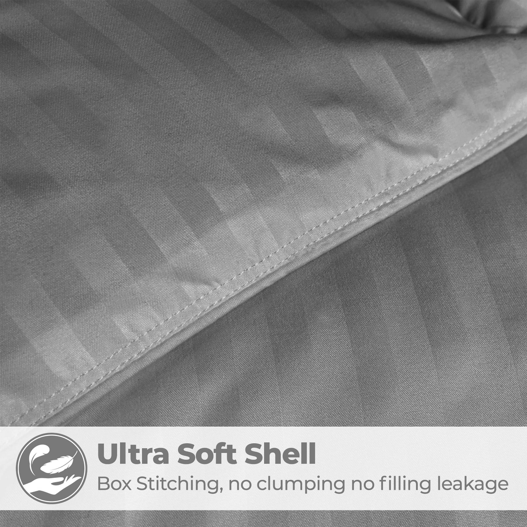 Superior Striped Down Alternative Comforter, Full/Queen, Silver