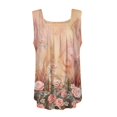 thumbnail image 5 of Camiseta con estampado de chaleco sin mangas con cuello cuadrado plisado para mujer jengibre/2XL, 5 of 5