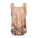 thumbnail image 5 of camiseta con estampado de chaleco sin mangas con cuello cuadrado plisado para mujer jengibre/l, 5 of 5
