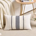 thumbnail image 6 of Fancy Homi Set of 2 Neutral Grey Farmhouse Lumbar Decorative Throw Pillow Covers 12x20 inch for Couch Bed Chair, Vintage Country Rustic Retro Room Decor, Soft Thick Cotton Rectangle Cushion Case, 6 of 7