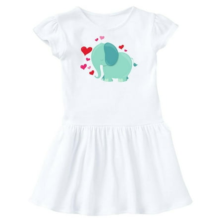 

Inktastic Blue Elephant Elephant In Love Hearts Gift Toddler Girl Dress