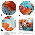 thumbnail image 3 of Designart "Poppy Meadow in Orange and Blue" Floral Framed Wall Art - Traditional Orange Poppies Bedroom Framed Canvas Wall Art, 3 of 6