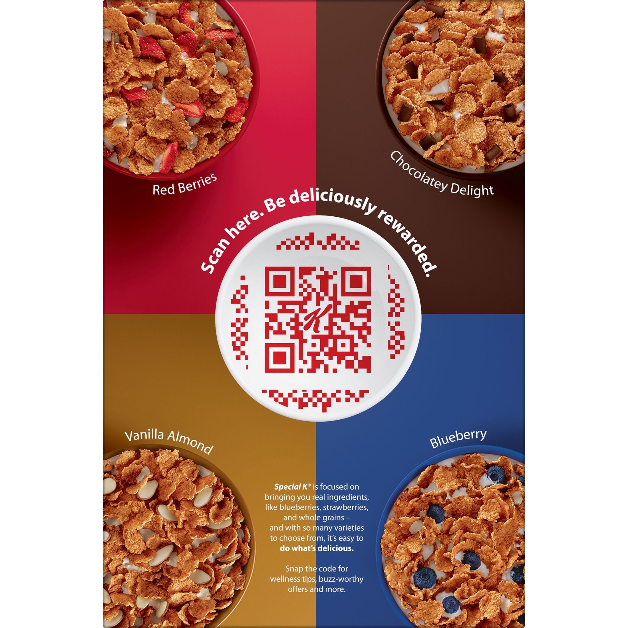 Kellogg's Special K Breakfast Cereal, Family Breakfast, Fiber Cereal, Red Berries, 11.7oz (Pack 4)