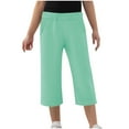 thumbnail image 3 of Bovxnpu Toddler Boys Girls Pants, Girls Capris Pants With Pocket Summer Outfits, Summer Children Kids Boy Girl Solid Color Casual Pants Elastic Waist Pants, 3 of 6