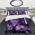 thumbnail image 2 of Designart "Essence of Purple Amethyst Geode II" Stone Geode Bedding Covert Set - Landscapes Purple Traditional Bed Set With 2 Shams, 2 of 5