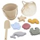 thumbnail image 2 of Set de playa de viaje con juguetes de arena y silicona para niños y niñas, ideal para viajes y vacaciones. Blanco beige, 2 of 9