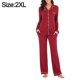 thumbnail image 2 of Red Home Clothes Pijamas Mujer Primavera/Verano Modal Manga Larga Cárdigan Conjunto de Dos Piezas, 2 of 5