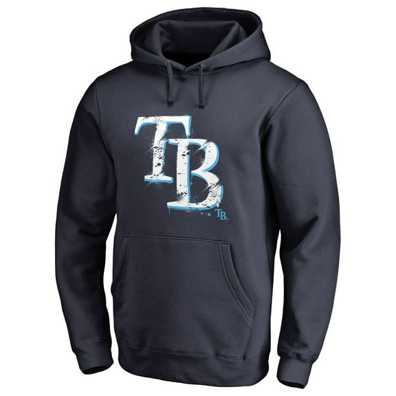 Men's Navy Tampa Bay Rays Splatter Logo Pullover Hoodie