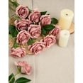 thumbnail image 4 of 10pcs Fake Black Roses Artificial Silk Flowers Faux Rose Flower Long Stems Bouquet for Arrangement Wedding Centerpiece Party Home Kitchen Decor (Black), 4 of 5